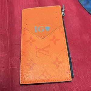Louis Vuitton Card and Coin Holder. Hot stamped
